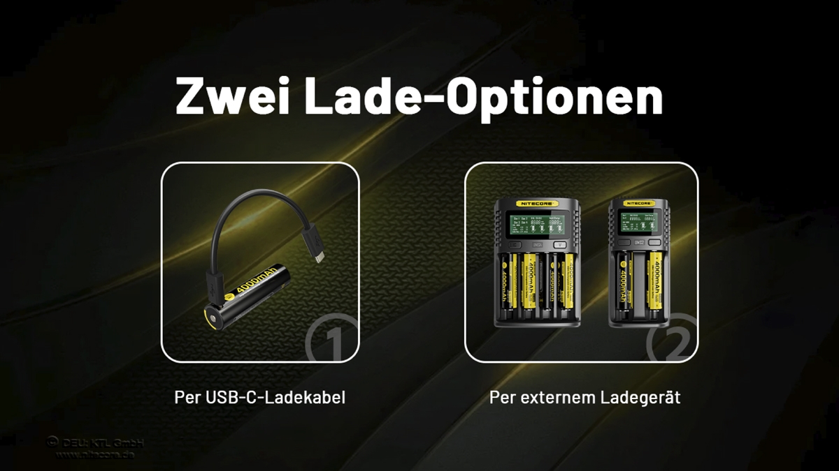 Nitecore Li-Ion 18650 Akku 4000mAh - USB-C- NL1840R