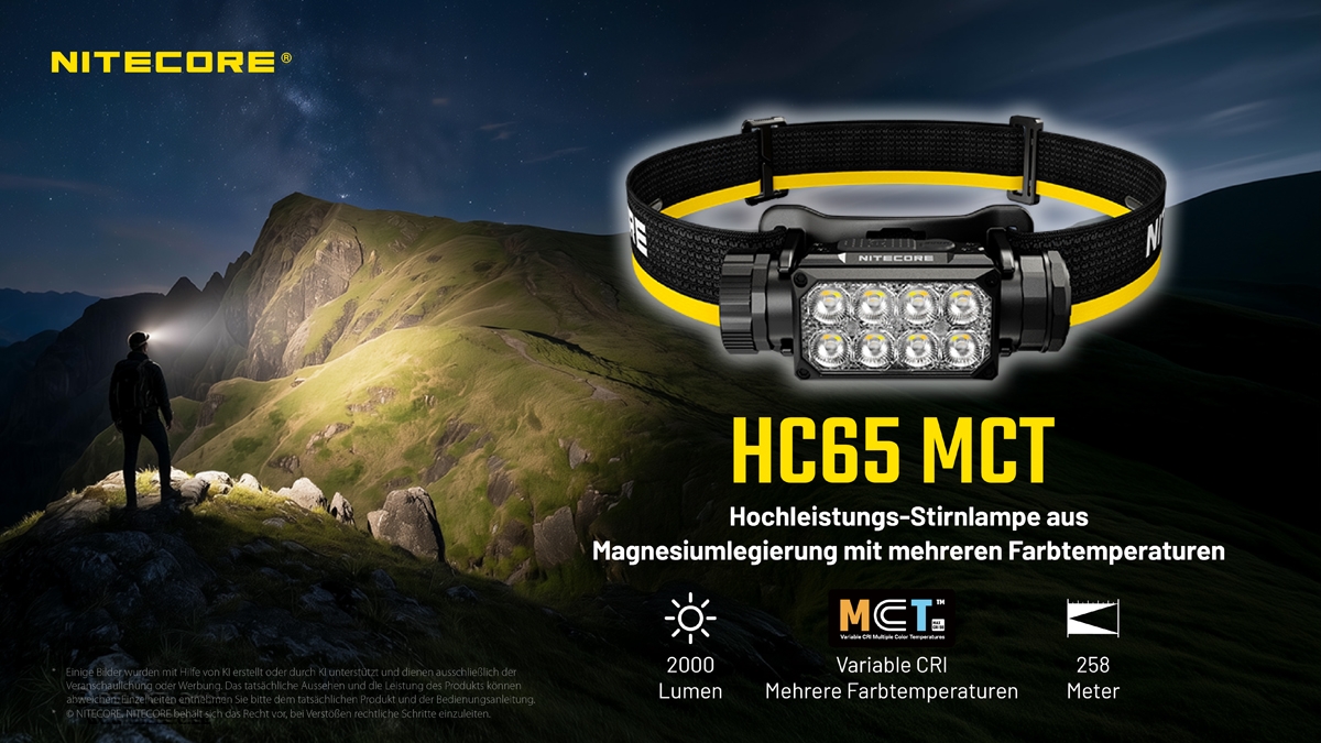 Nitecore HC65 MCT - 2000 Lumen