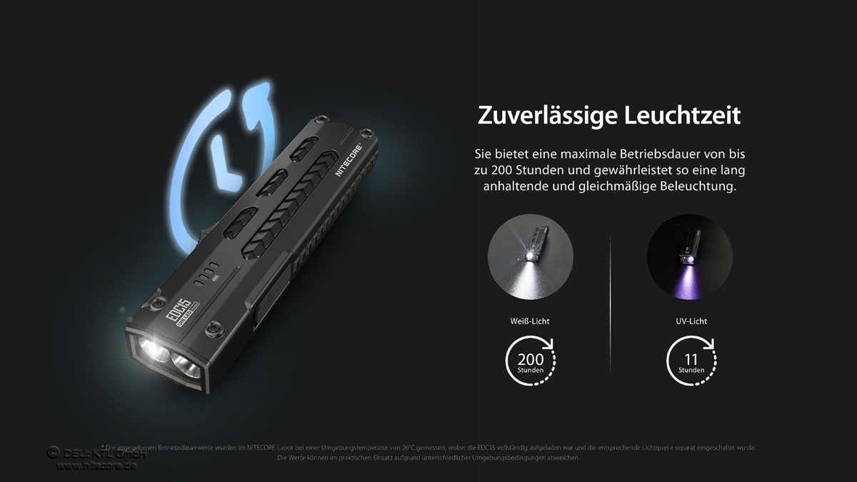 Nitecore EDC15 - 1200 Lumen +UV