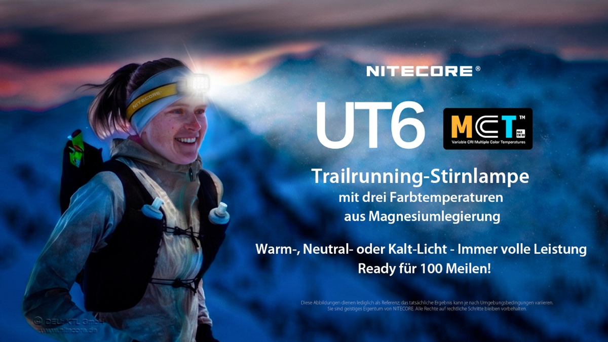 Nitecore UT6 - 1600 Lumen, NL1840R, schwarz