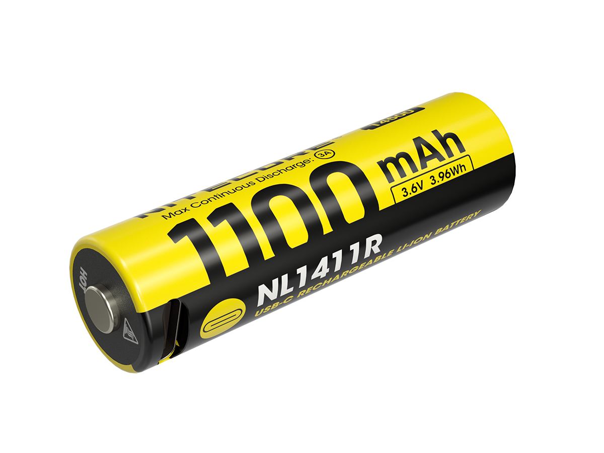 Nitecore Li-Ion Akku 14500, 1100mAh, USB-C, NL1411R