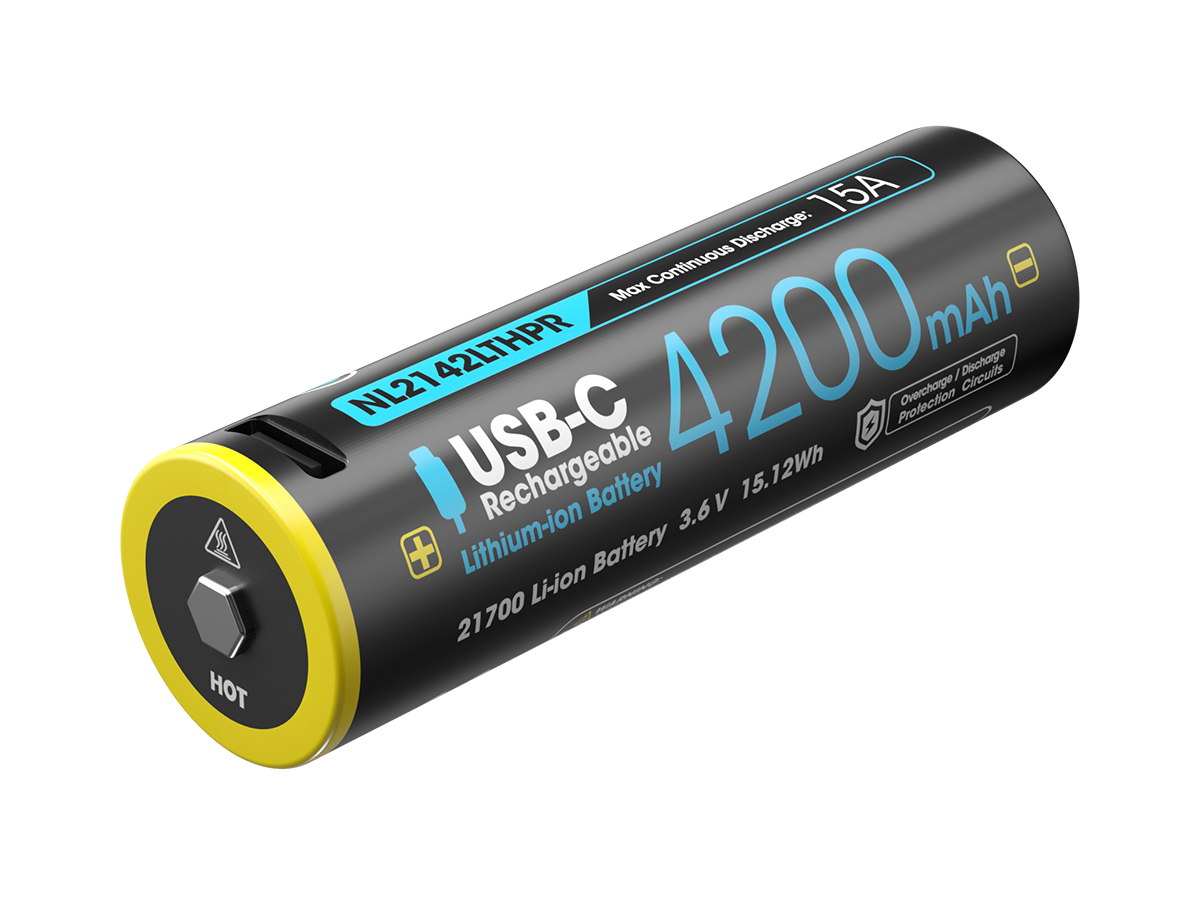 Nitecore Li-Ion Akku Typ 21700 - 4200mAh LTHPR, Low Temperature, USB ladbar