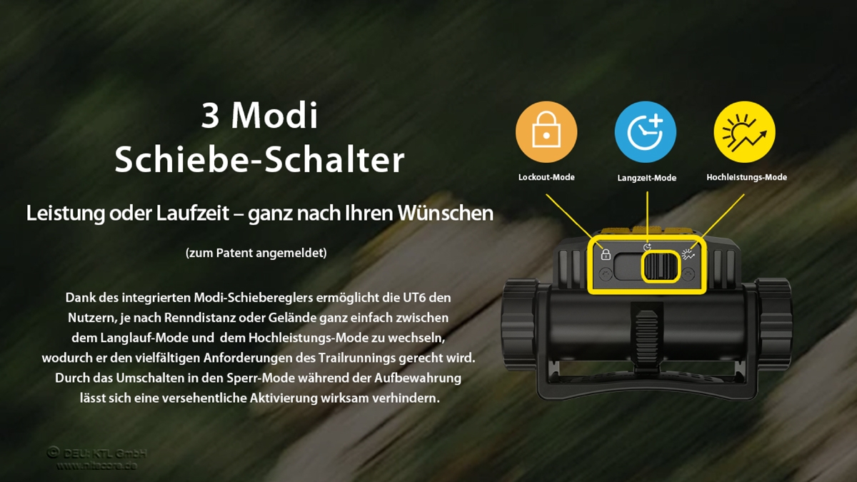Nitecore UT6 - 1600 Lumen, NL1840R, schwarz