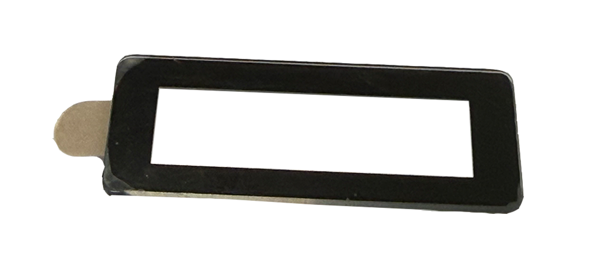 Schwarzer Kleberahmen für die Montage des Smartphone-Displayschutzes, der eine präzise Ausrichtung gewährleistet.