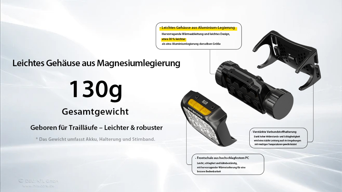 Nitecore UT6 - 1600 Lumen, NL1840R, schwarz