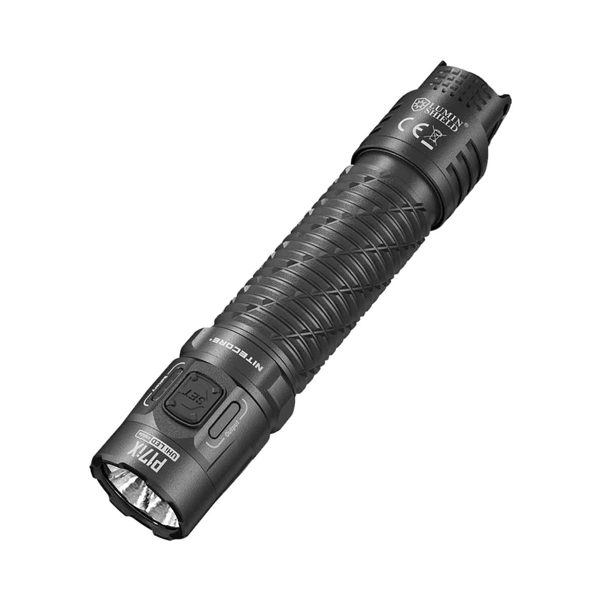 Leistungsstarke wiederaufladbare Taschenlampe mit ergonomischem Design und mehreren Helligkeitseinstellungen.