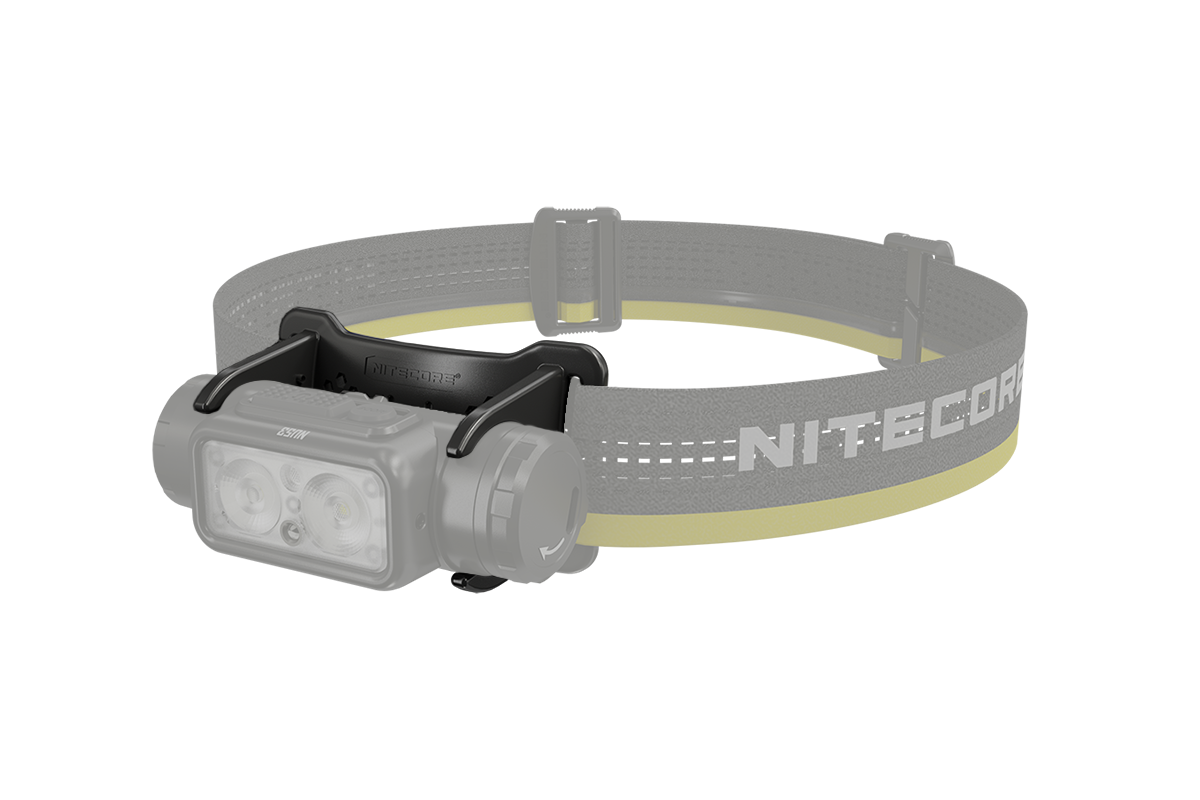 Nitecore-Stirnlampe mit verstellbarem Riemen, ideal für Outdoor-Aktivitäten und nächtliche Abenteuer.