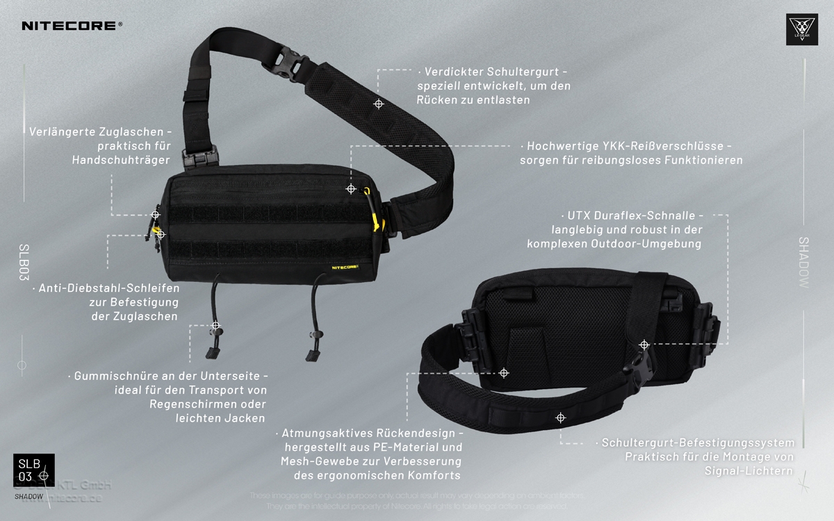 Nitecore SLB03 – sacoche bandoulière, 1,6 litre