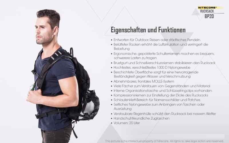 Nitecore BP20, schwarz