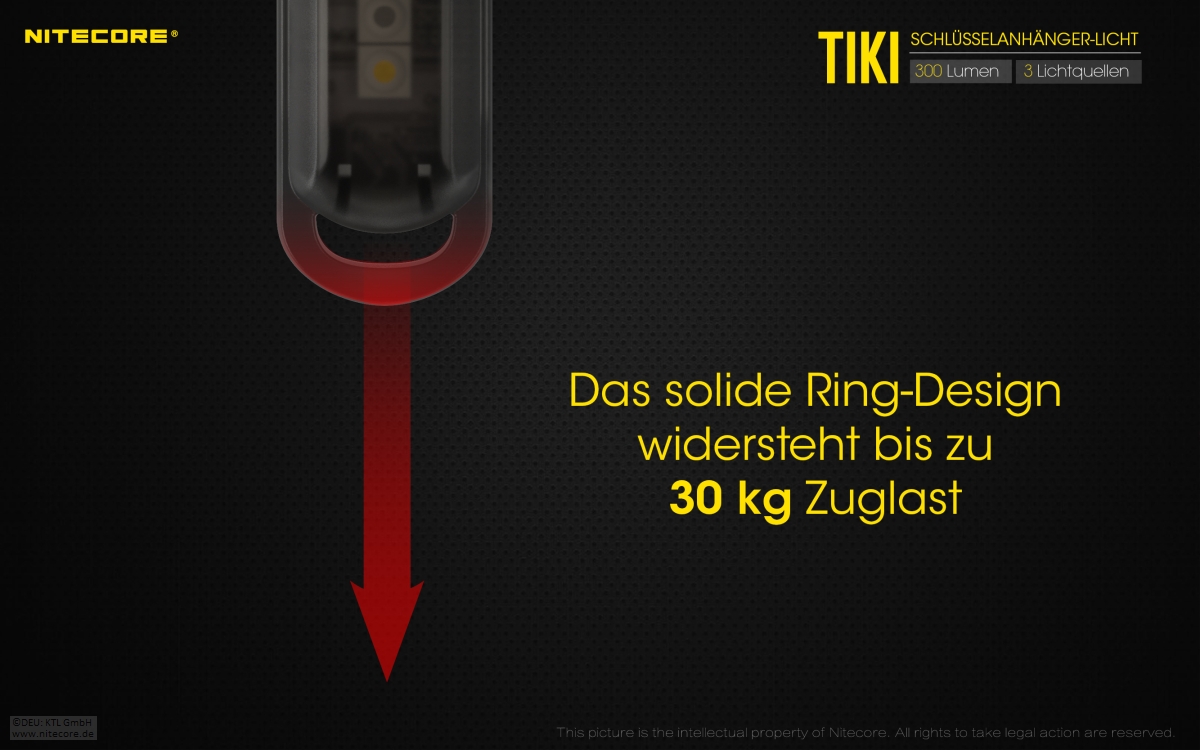 300 Lumen Schlüsselanhänger-Taschenlampe Nitecore TIKI LE mit Micro-USB Port