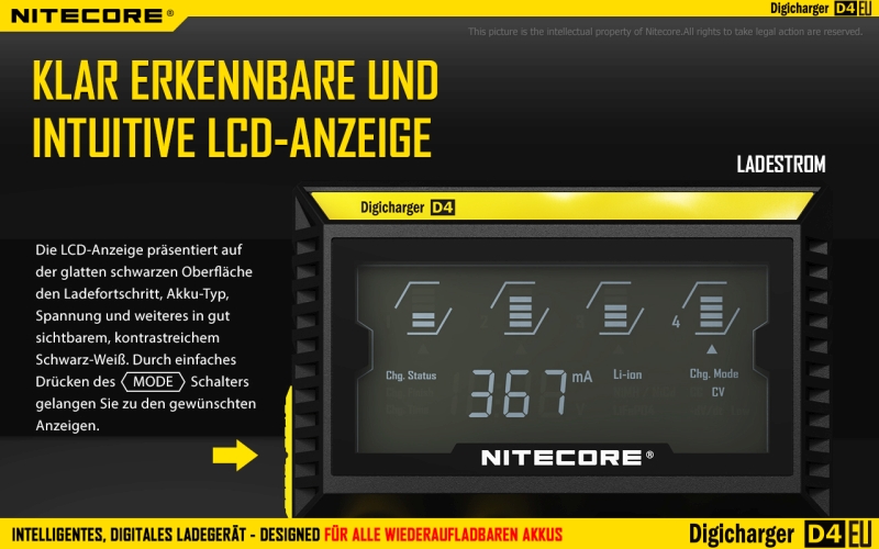 Energie Set - 6 x 18650 plus Nitecore PREMIUM-Ladegerät D4EU